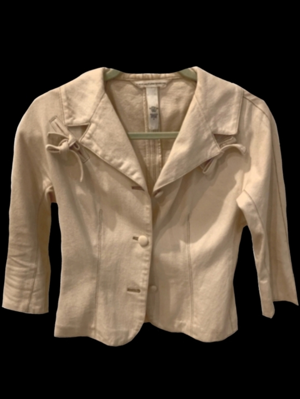 Diane von Furstenberg Lightweight Jacket Ivory Cream Cotton Designer Blazer 2 XS
